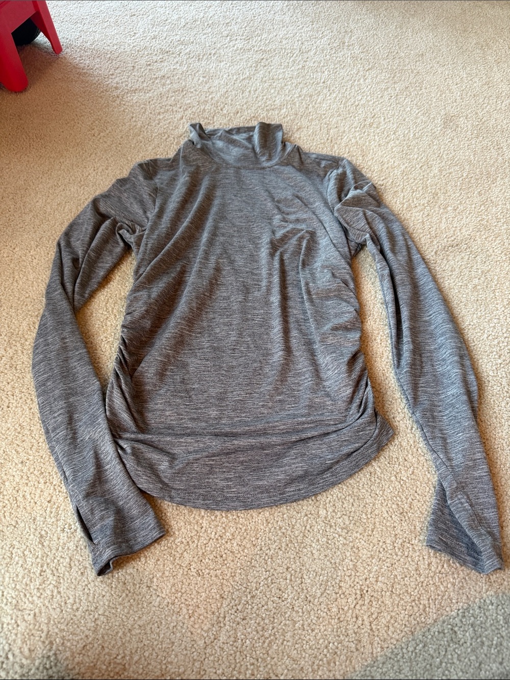 Zella Heather Gray Long-Sleeve Mock Neck Top